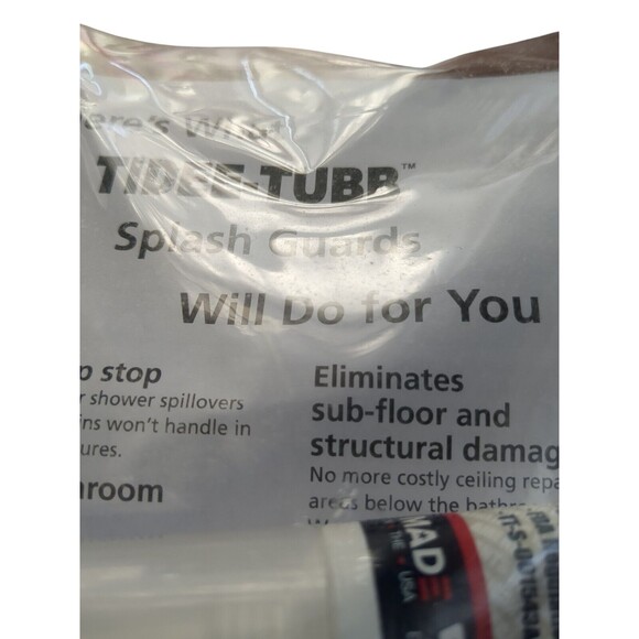 NEW Tidee-Tubb Shower Splash Guard Clear Bathtub Corner Splash Guard W Silicone - Picture 2 of 3